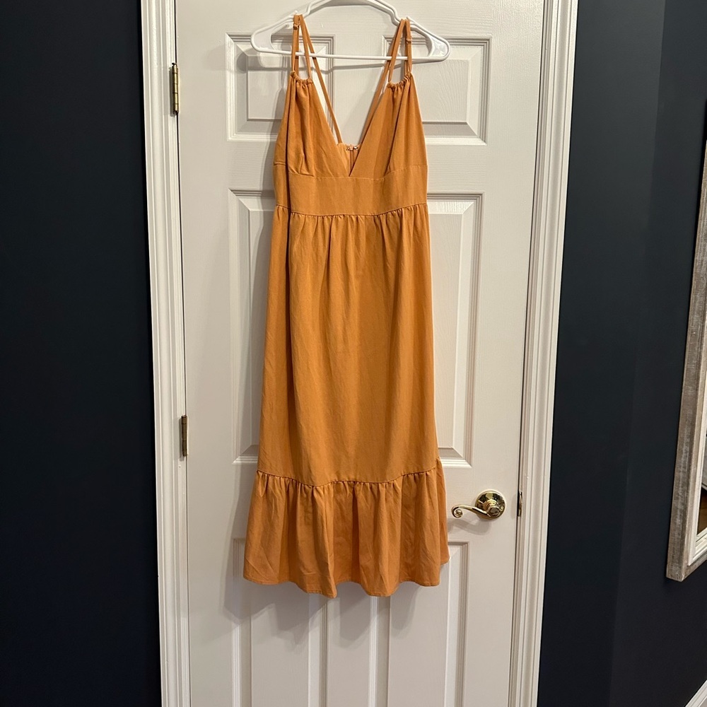 Le Lis Burnt  Orange Midi Dress